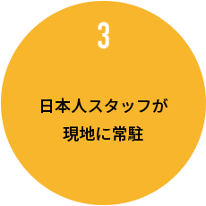 日本人スタッフが現地に常駐